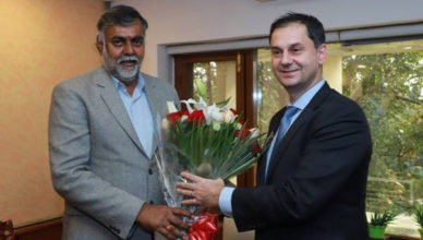 Shri Prahlad Singh Patel, Union Minister for Tourism & Culture (IC) meets Mr. Harry Theoharis, Minister for Tourism of Greece, in New Delhi