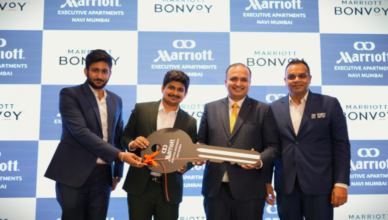 Vishal Desai -Director Rupa Group, Rounak Desai -Director Rupa Group, Siddharth Sathe - General Manager Marriott Executive Apartments Navi Mumbai, Sacsdfhin Mylavarapu, Sr.AreaDirOfOps South Asia Marriott